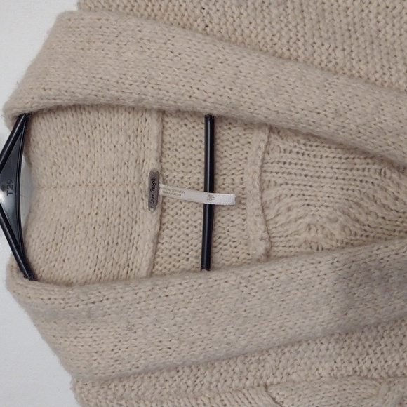 Free People Vintage Wool Blend Chunky Skirted Knit Cardigan Sweater Size XS - Picture 9 of 16